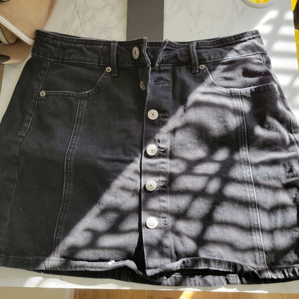 American Black Jean Skirt